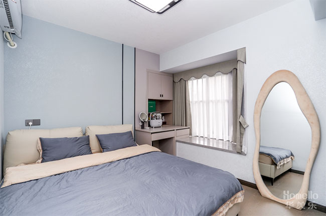 95㎡三居，客餐廳之間打造工作區(qū)，將生活與工作和諧結(jié)合